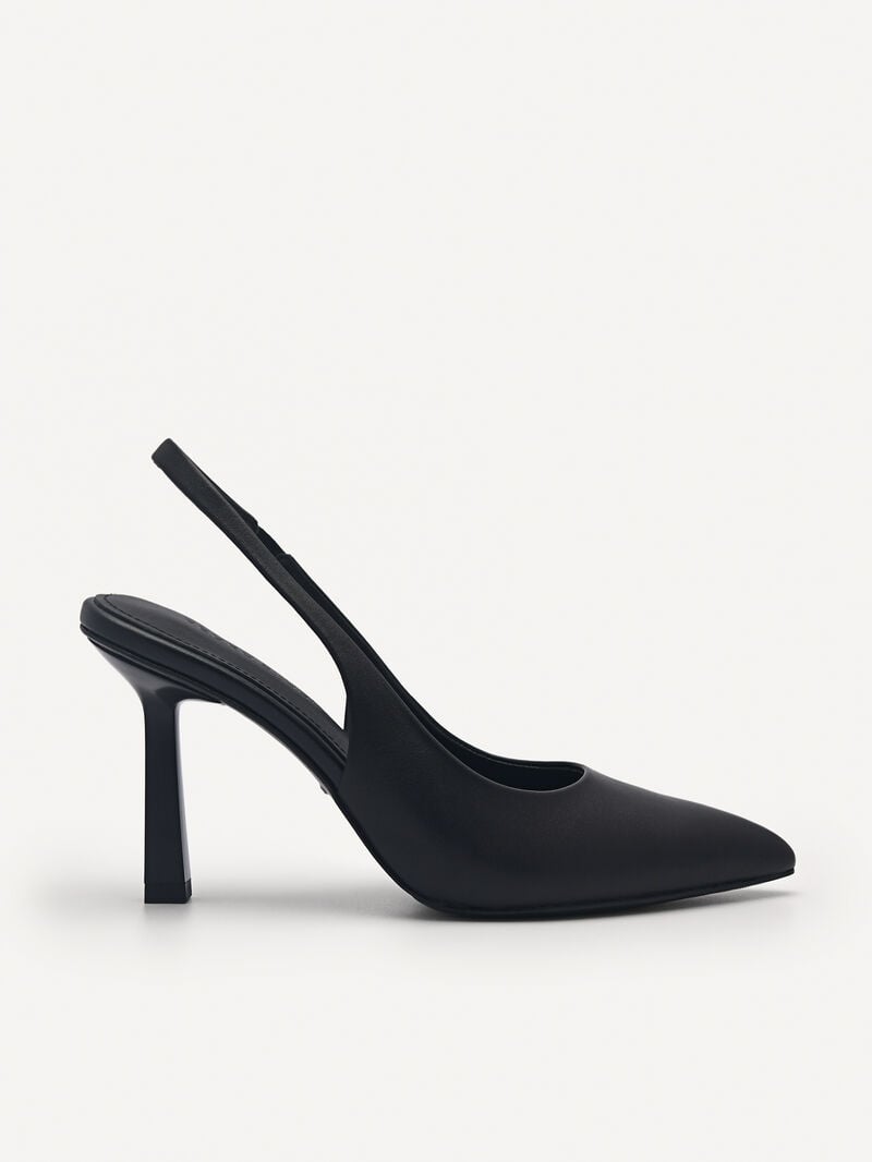 Pedro Studio Liza Leather Slingback Women Pumps Black | Q9Q-2060