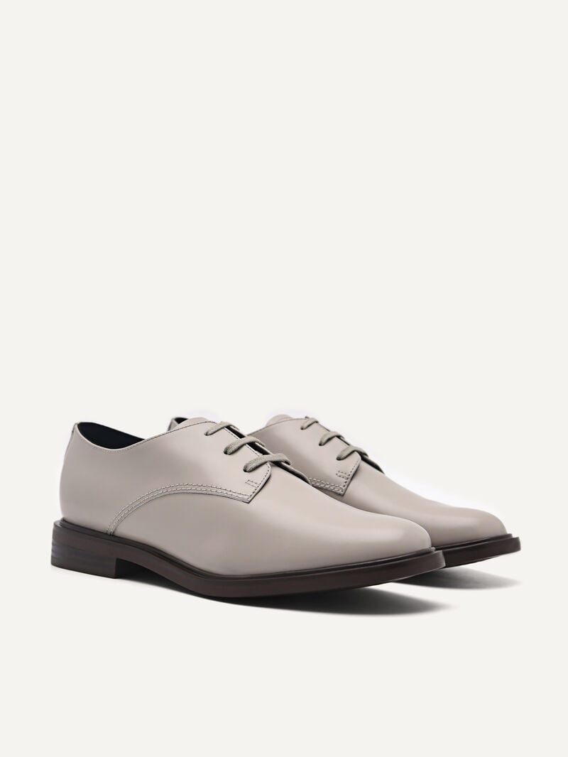 Pedro Studio Lou Leather Derby Shoes Women Flats Grey | Q9Q-2086