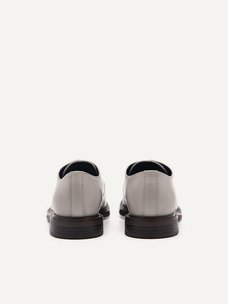 Pedro Studio Lou Leather Derby Shoes Women Flats Grey | Q9Q-2086