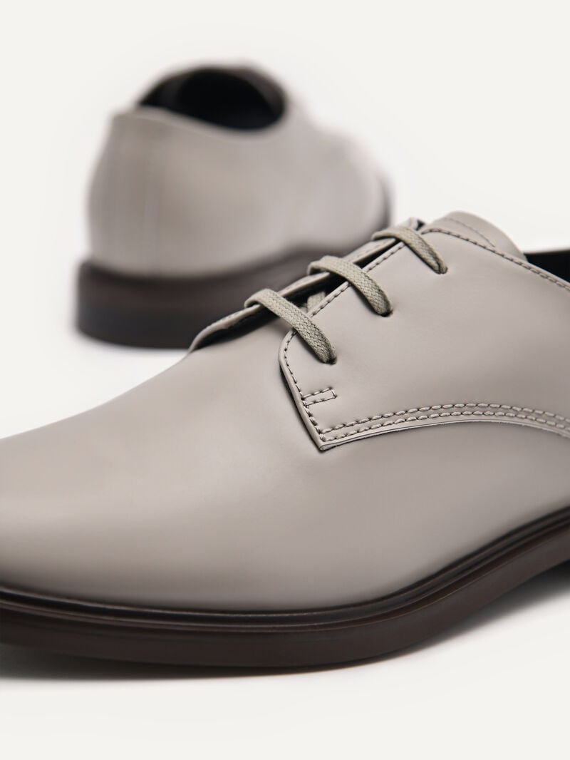 Pedro Studio Lou Leather Derby Shoes Women Flats Grey | Q9Q-2086
