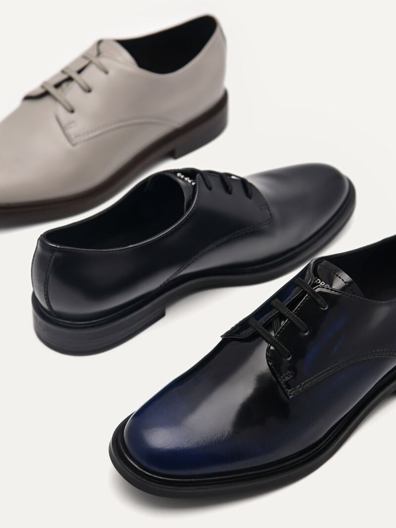 Pedro Studio Lou Leather Derby Shoes Women Flats Grey | Q9Q-2086
