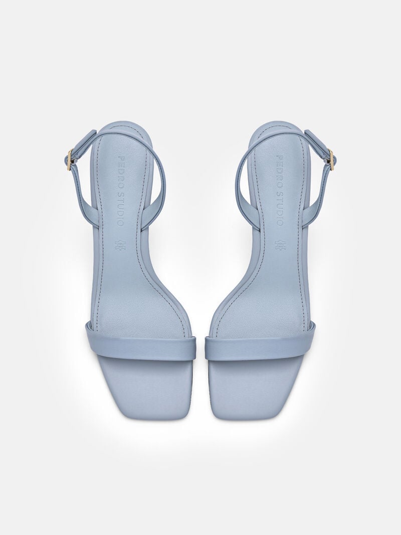 Pedro Studio Mel Leather Women Heel Sandals Slate Blue | Q9Q-2056