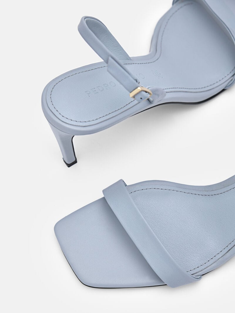 Pedro Studio Mel Leather Women Heel Sandals Slate Blue | Q9Q-2056