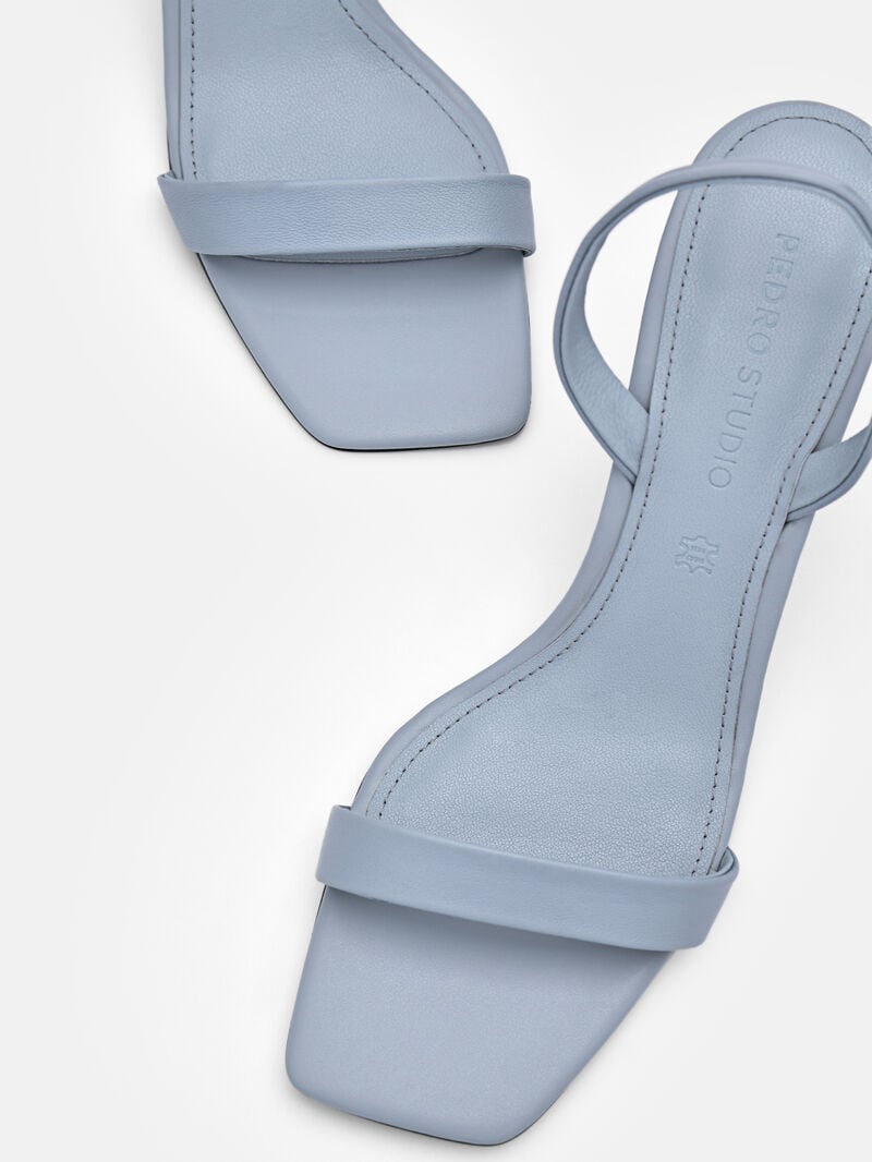 Pedro Studio Mel Leather Women Heel Sandals Slate Blue | Q9Q-2056