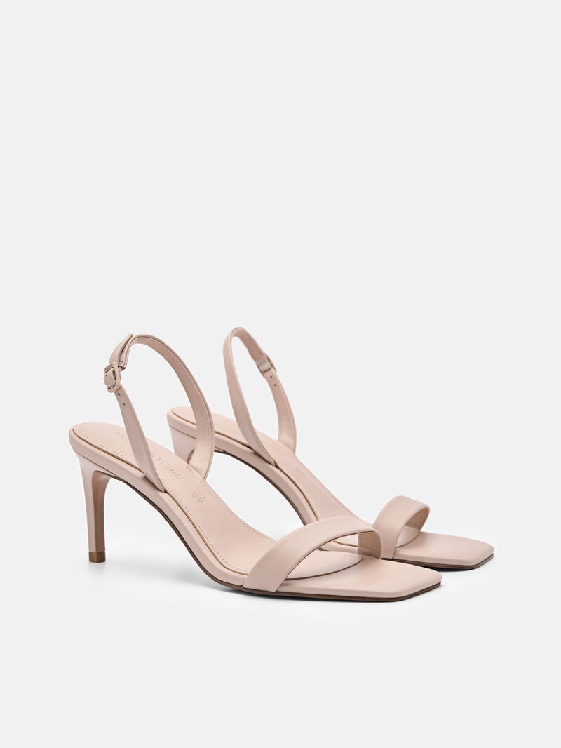 Pedro Studio Mel Leather Women Heel Sandals Nude | Q9Q-2055