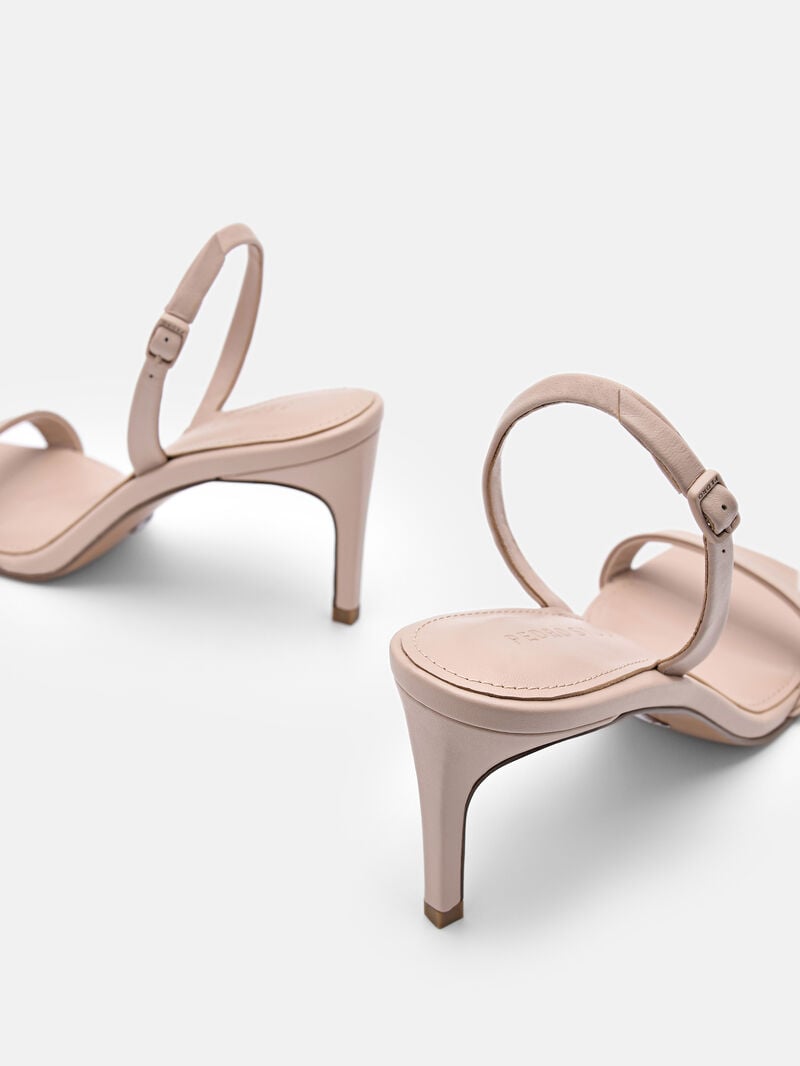 Pedro Studio Mel Leather Women Heel Sandals Nude | Q9Q-2055