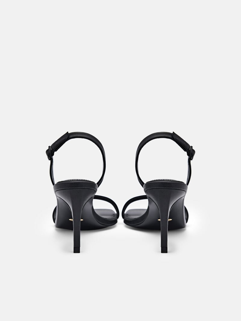 Pedro Studio Mel Leather Women Heel Sandals Black | Q9Q-2054