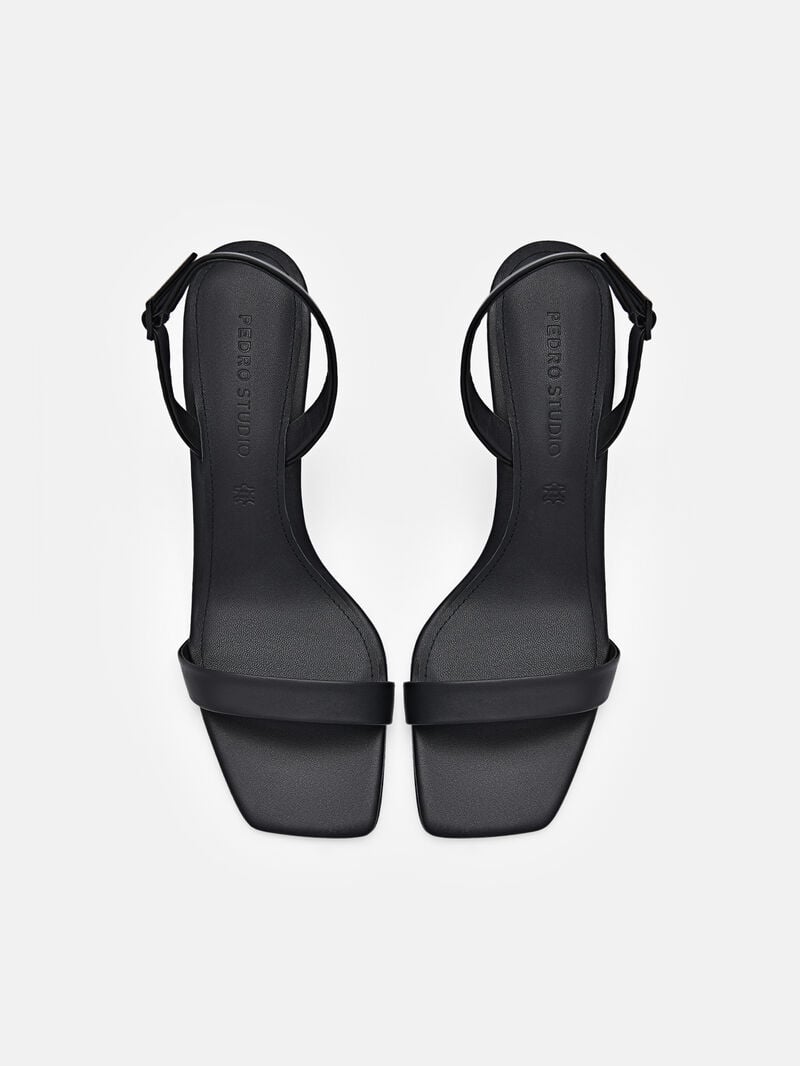Pedro Studio Mel Leather Women Heel Sandals Black | Q9Q-2054