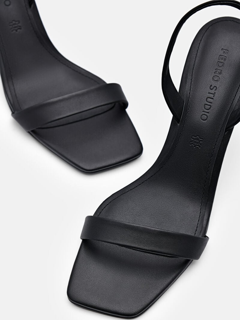 Pedro Studio Mel Leather Women Heel Sandals Black | Q9Q-2054