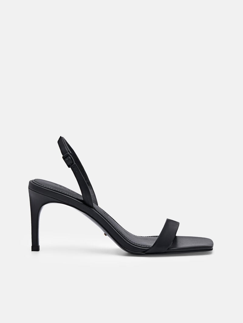 Pedro Studio Mel Leather Women Heel Sandals Black | Q9Q-2054