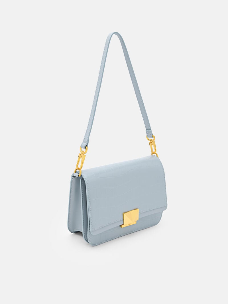 Pedro Studio Pixel Leather Bags Women Shoulder Bags Slate Blue | Q9Q-2028