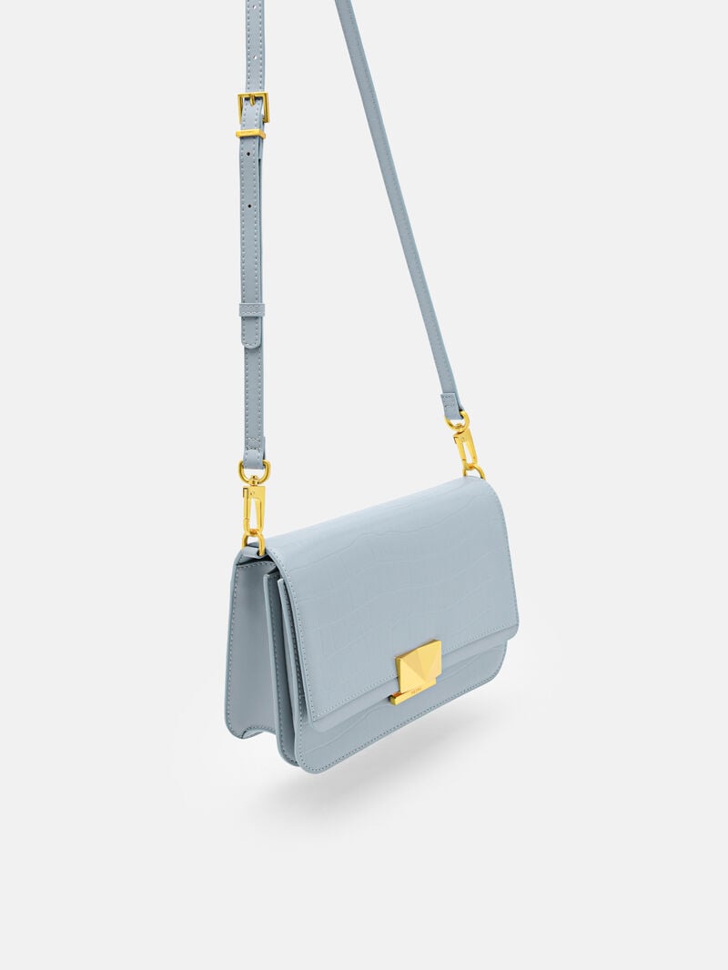 Pedro Studio Pixel Leather Bags Women Shoulder Bags Slate Blue | Q9Q-2028