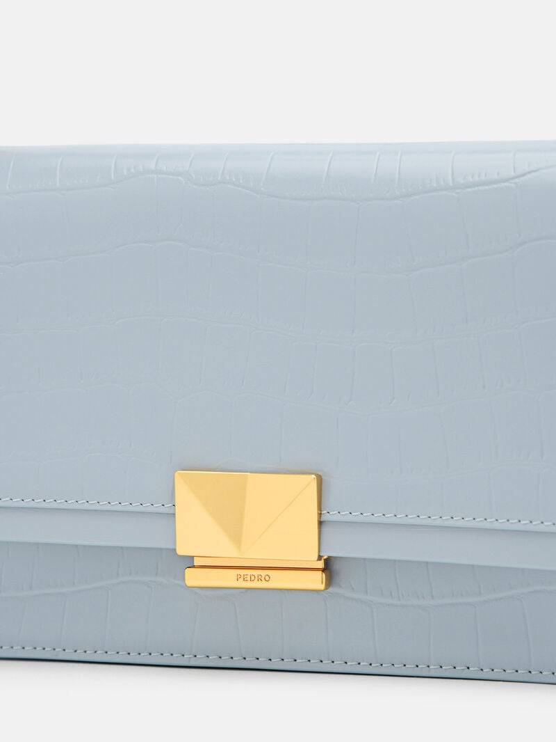 Pedro Studio Pixel Leather Bags Women Shoulder Bags Slate Blue | Q9Q-2028