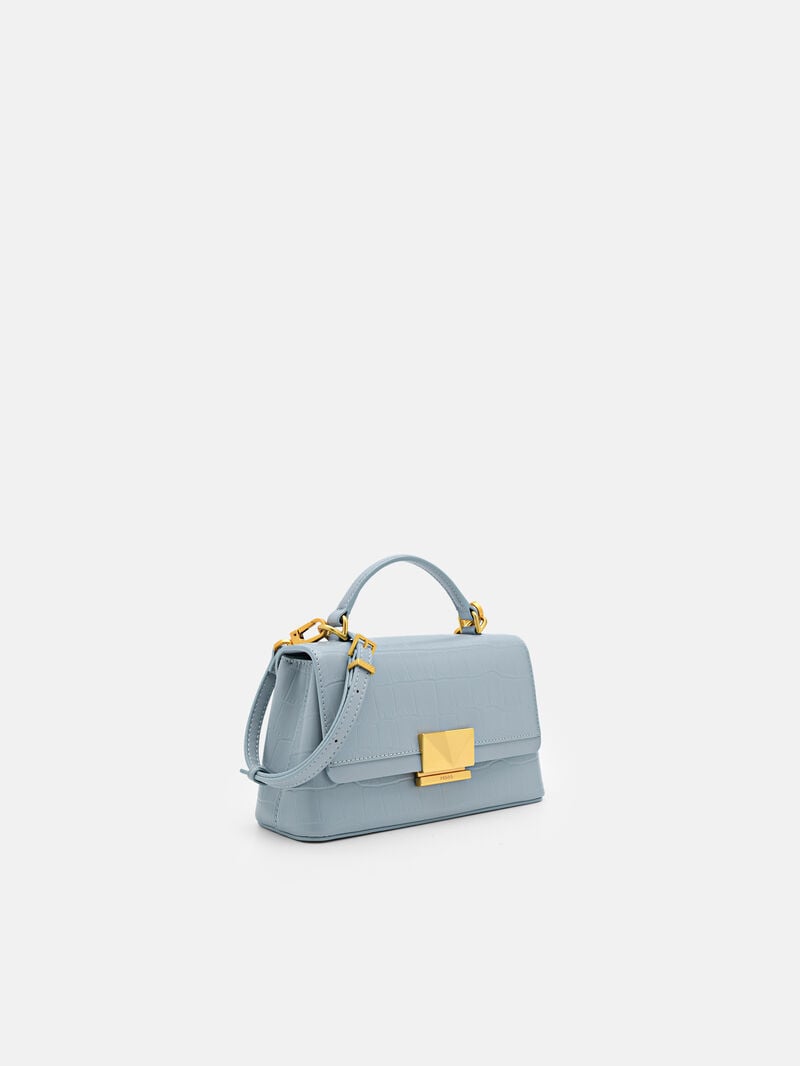 Pedro Studio Pixel Leather Mini Bags Women Shoulder Bags Slate Blue | Q9Q-2026