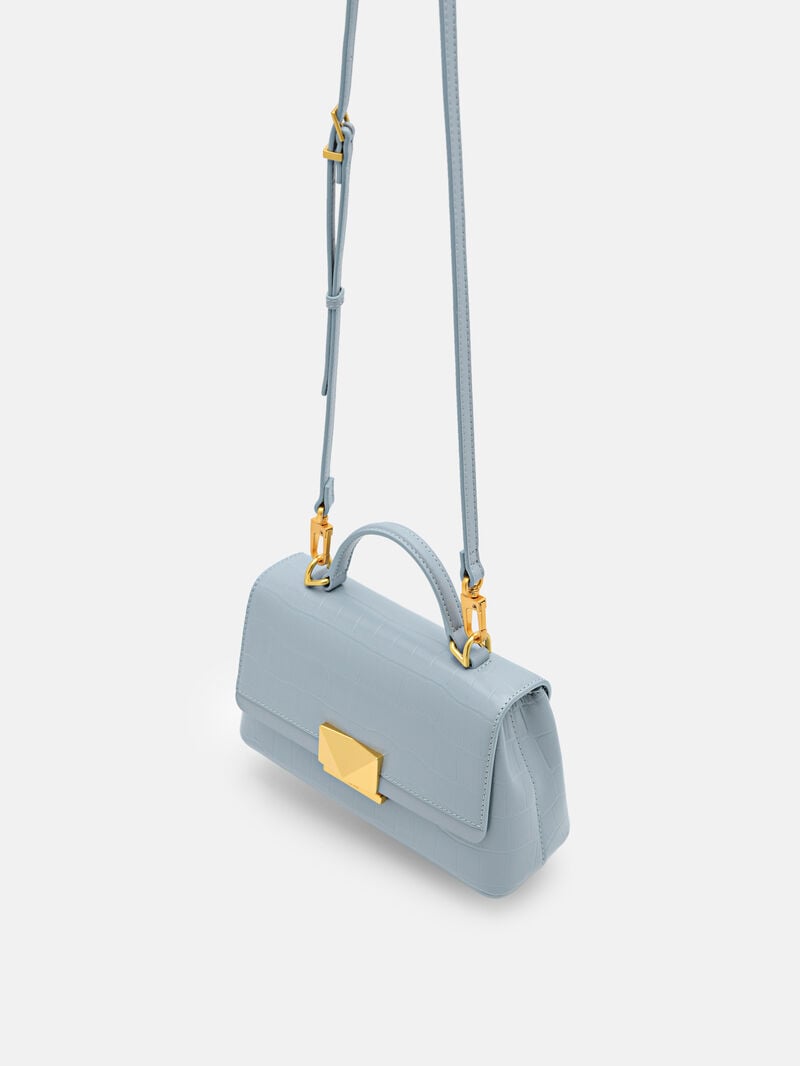 Pedro Studio Pixel Leather Mini Bags Women Shoulder Bags Slate Blue | Q9Q-2026