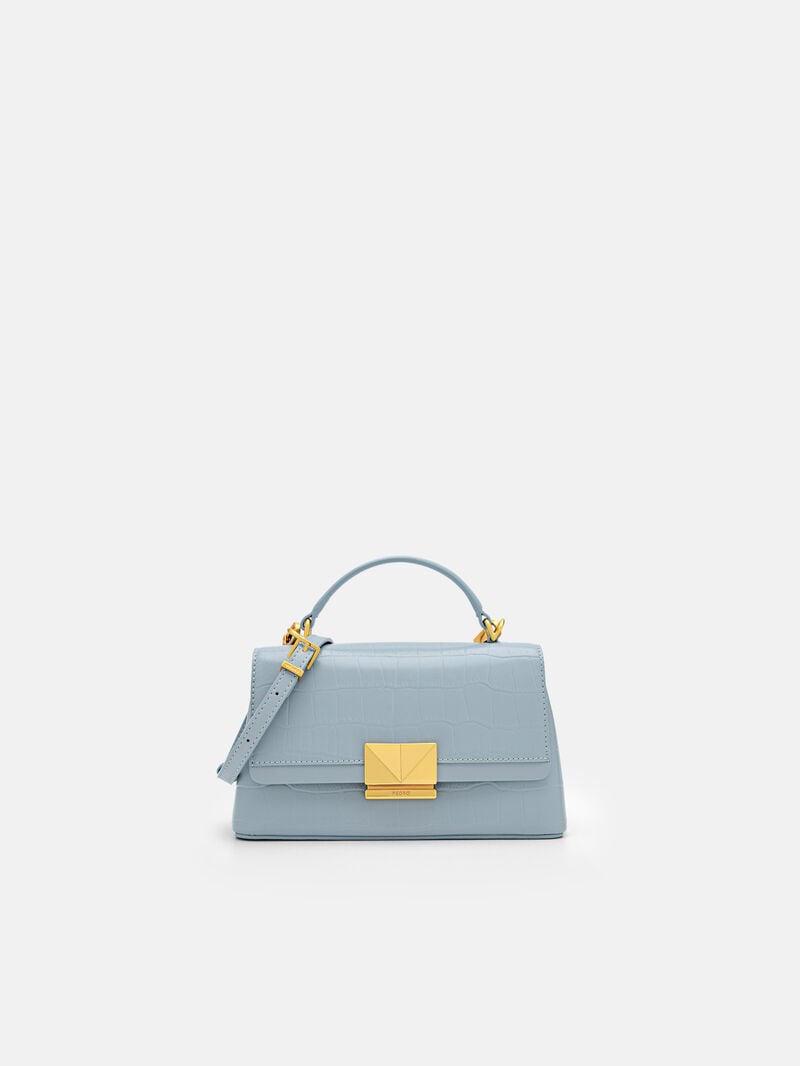 Pedro Studio Pixel Leather Mini Bags Women Shoulder Bags Slate Blue | Q9Q-2026