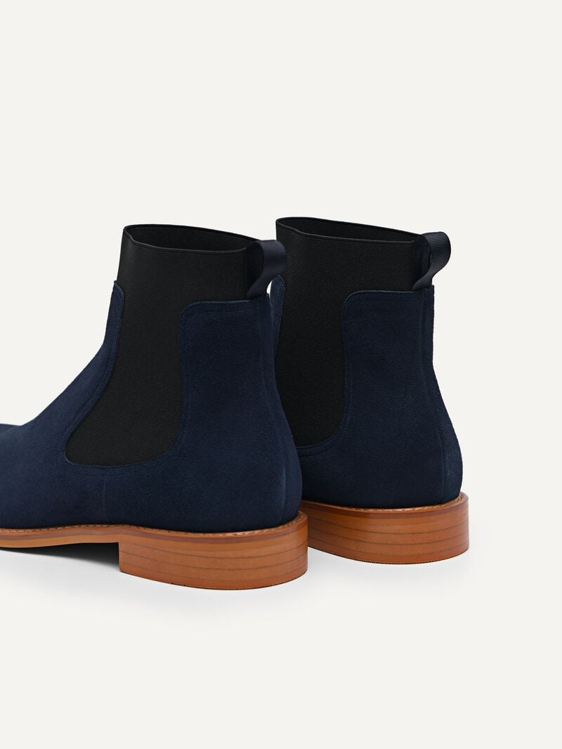 Pedro Suede Leather Chelsea Boots Men Boots Navy | Q9Q-1545