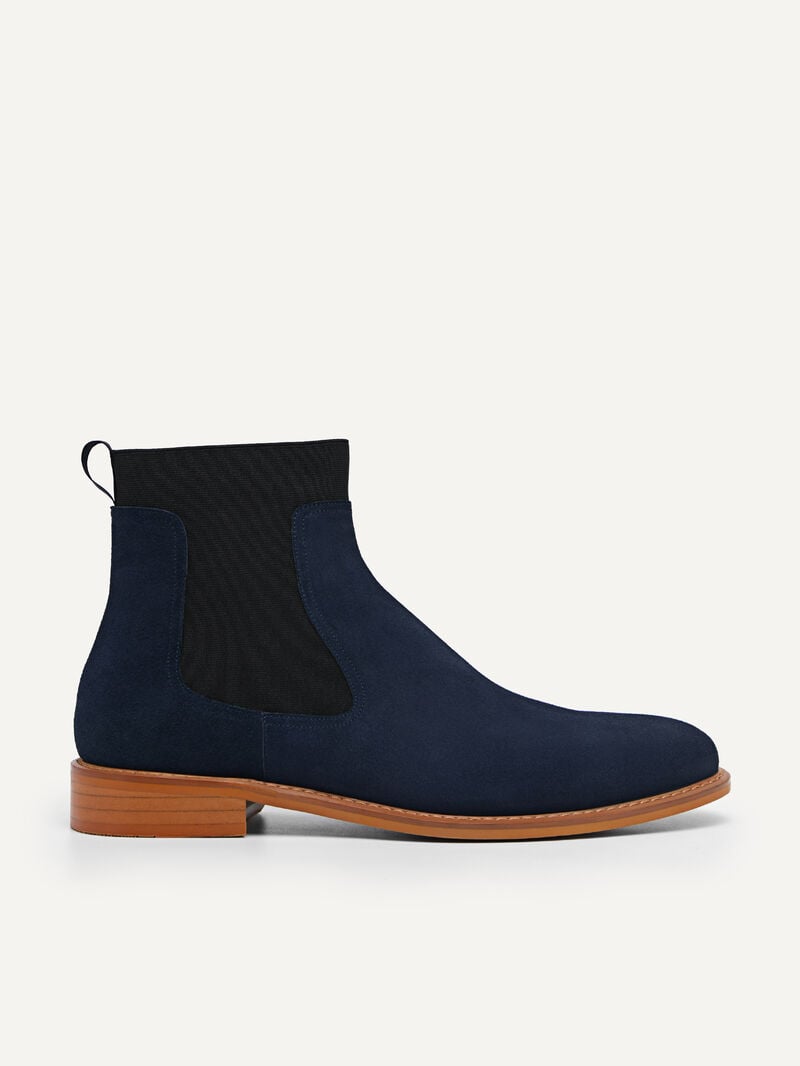 Pedro Suede Leather Chelsea Boots Men Boots Navy | Q9Q-1545