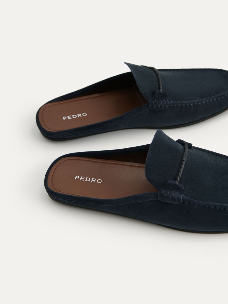 Pedro Suede Moccasins Men Slip Ons Navy | Q9Q-1544