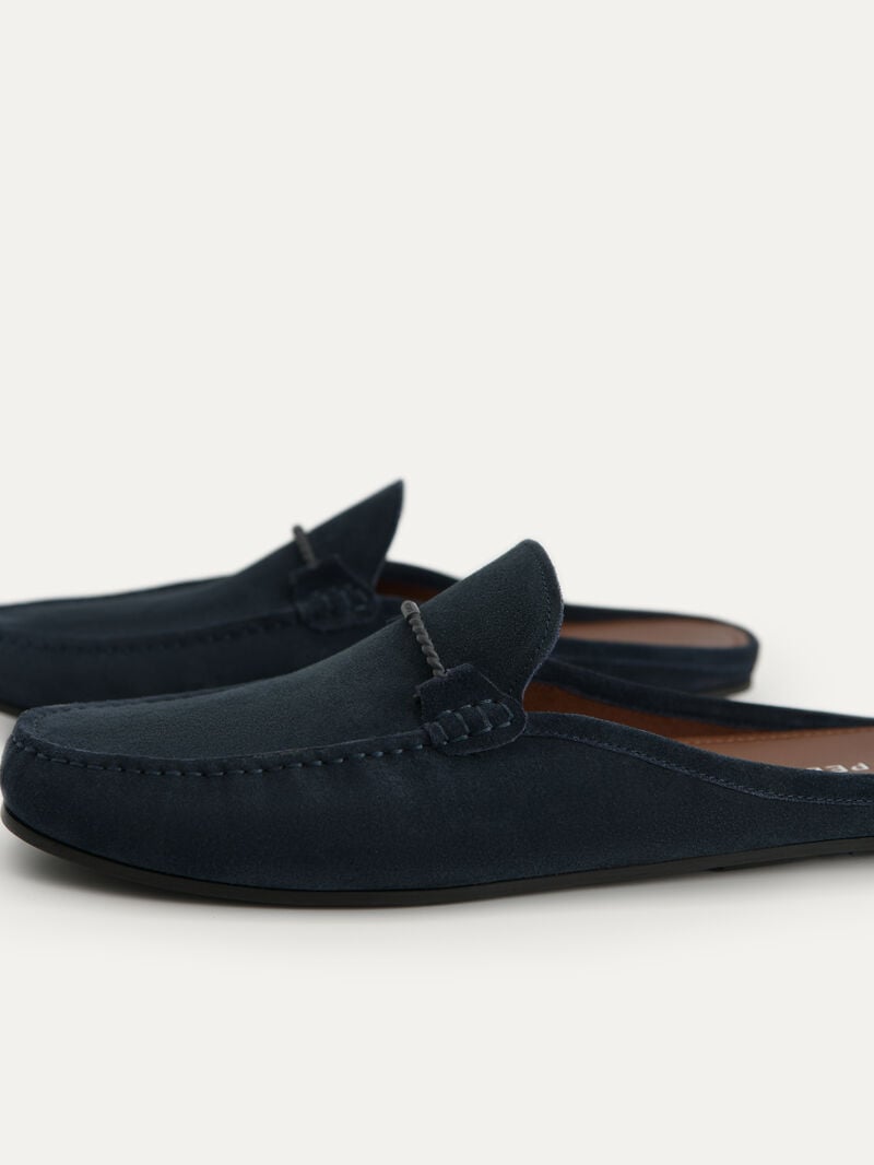 Pedro Suede Moccasins Men Slip Ons Navy | Q9Q-1544