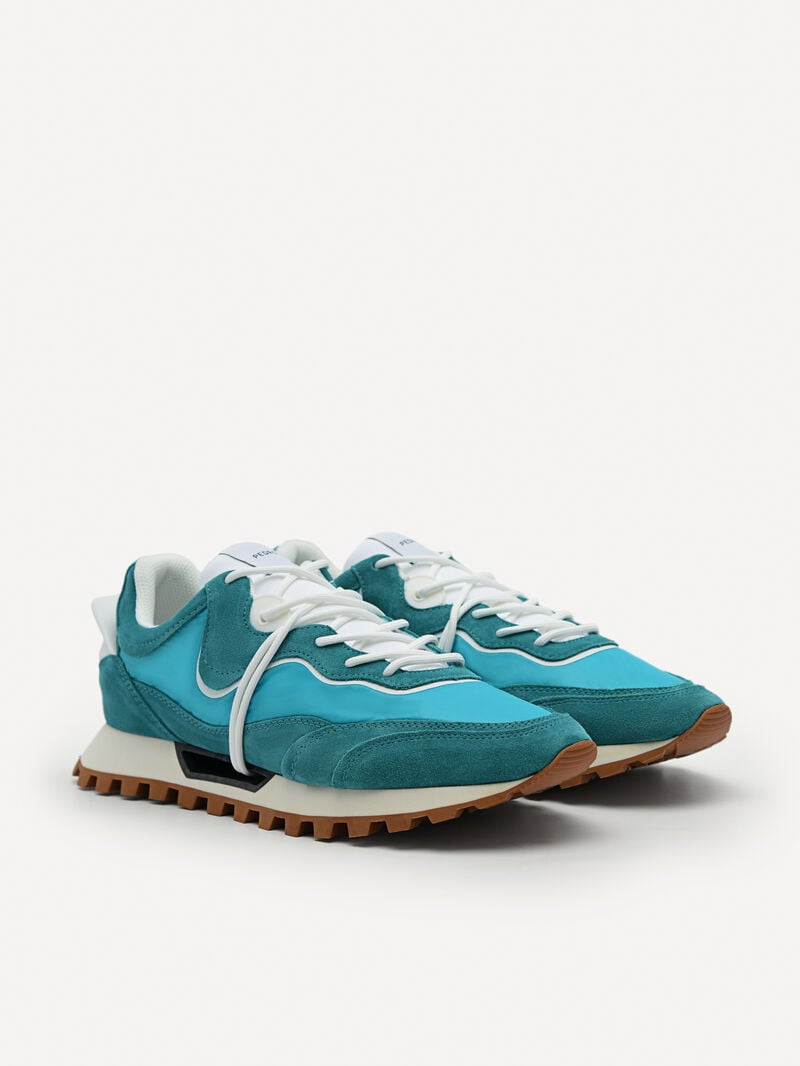 Pedro Suede Spur Sneakers Men Low Top Sneakers Turquoise | Q9Q-1542