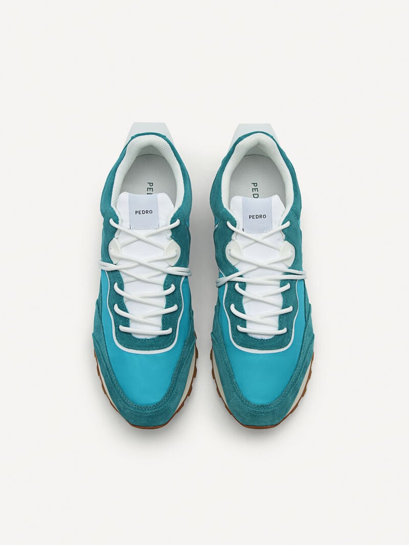 Pedro Suede Spur Sneakers Men Low Top Sneakers Turquoise | Q9Q-1542