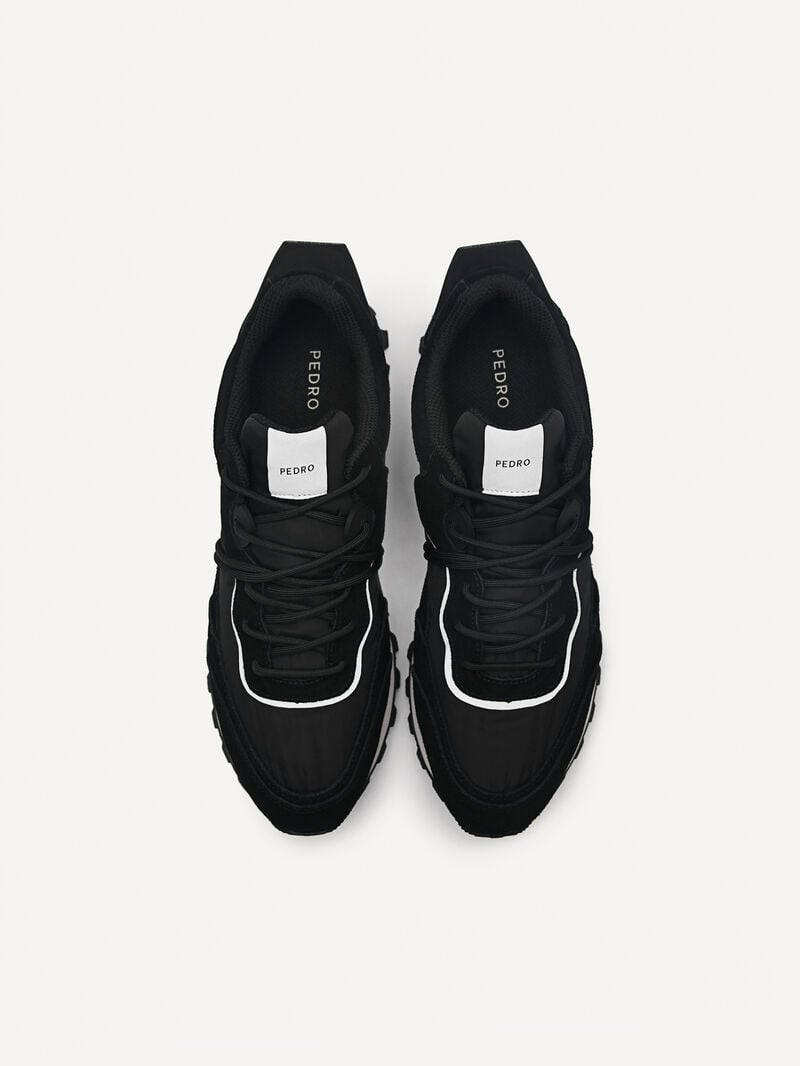 Pedro Suede Spur Sneakers Men Low Top Sneakers Black | Q9Q-1540