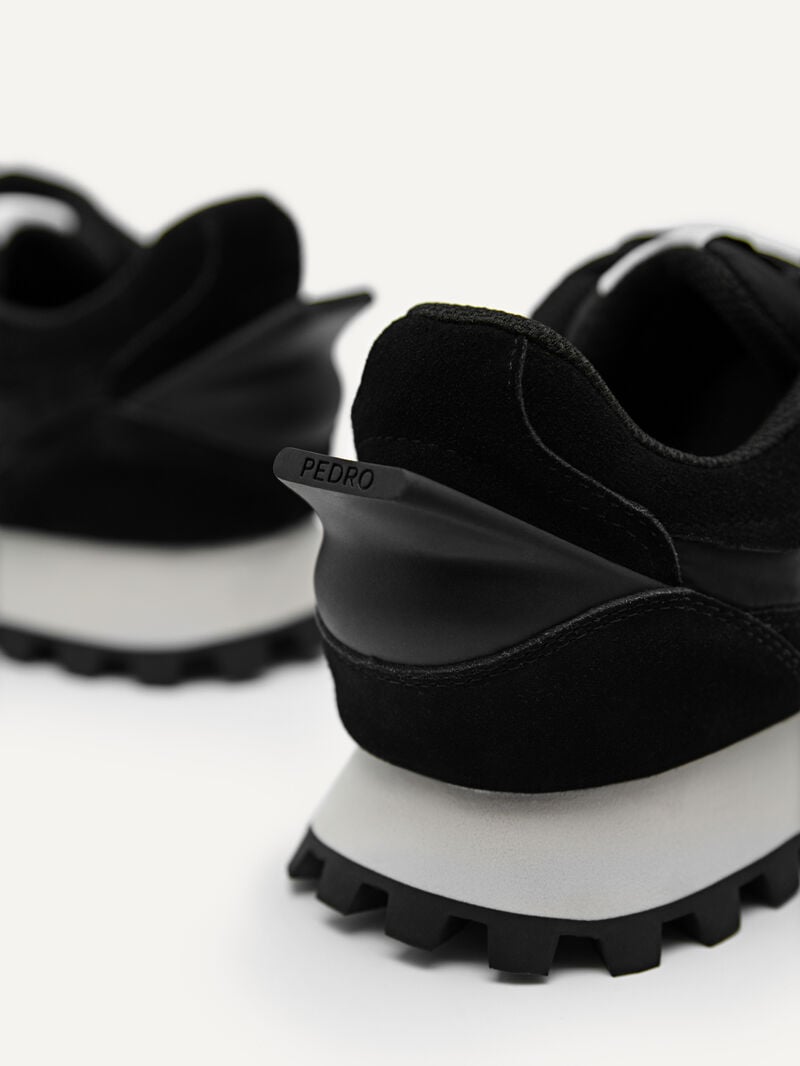 Pedro Suede Spur Sneakers Men Low Top Sneakers Black | Q9Q-1540