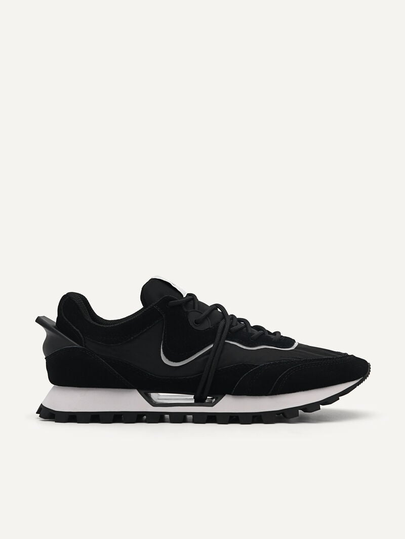 Pedro Suede Spur Sneakers Men Low Top Sneakers Black | Q9Q-1540