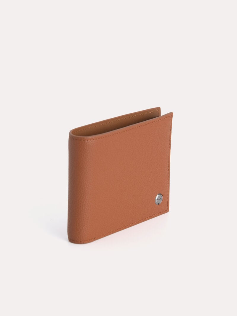 Pedro Textured Leather Bi-Fold with Insert Men Wallets Cognac | Q9Q-902