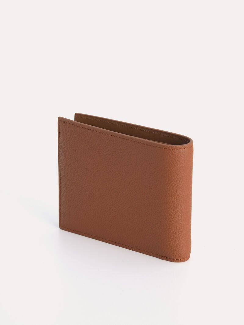 Pedro Textured Leather Bi-Fold with Insert Men Wallets Cognac | Q9Q-902