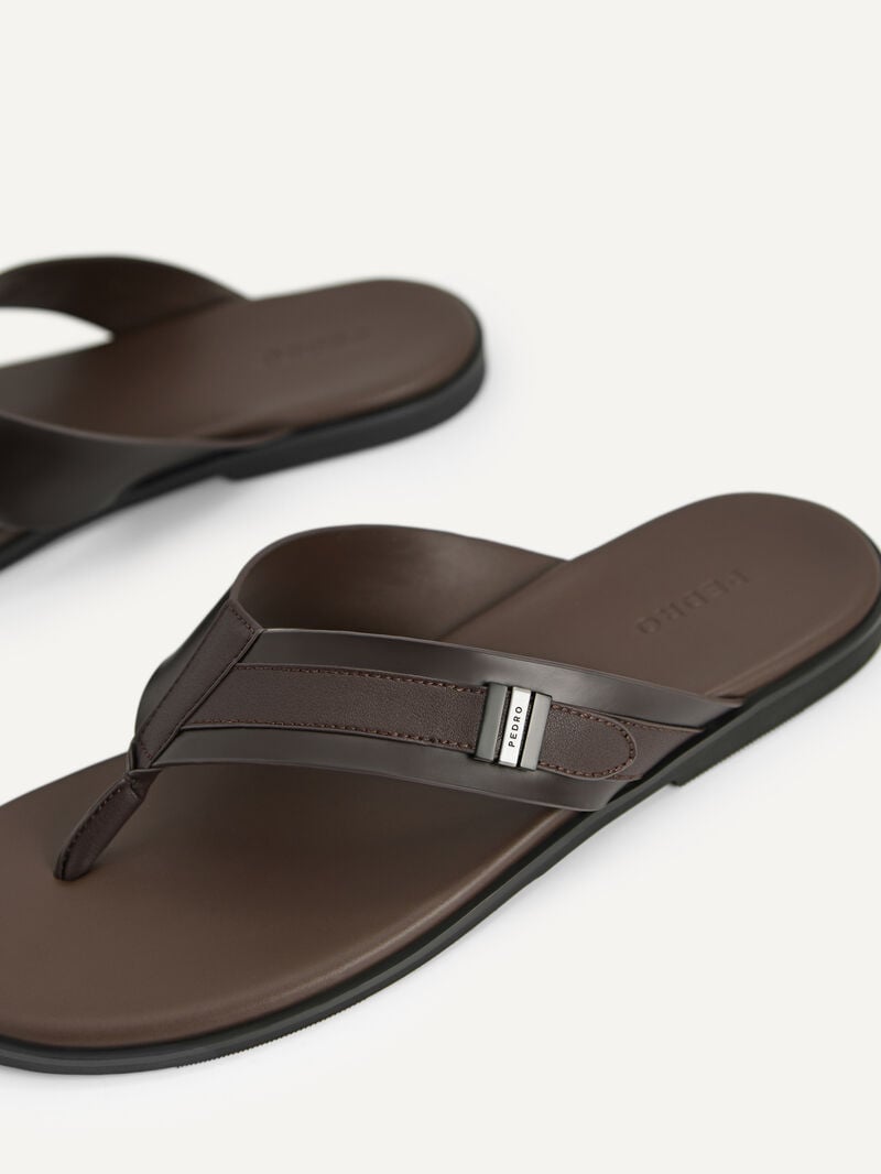 Pedro Thong Men Sandals Dark Brown | Q9Q-1524