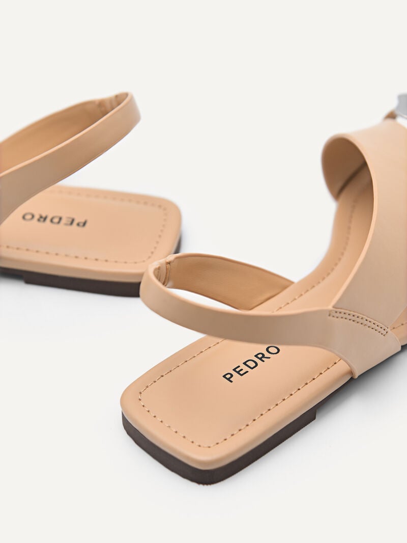 Pedro Toe Loop Sandals Women Flats Sand | Q9Q-1521