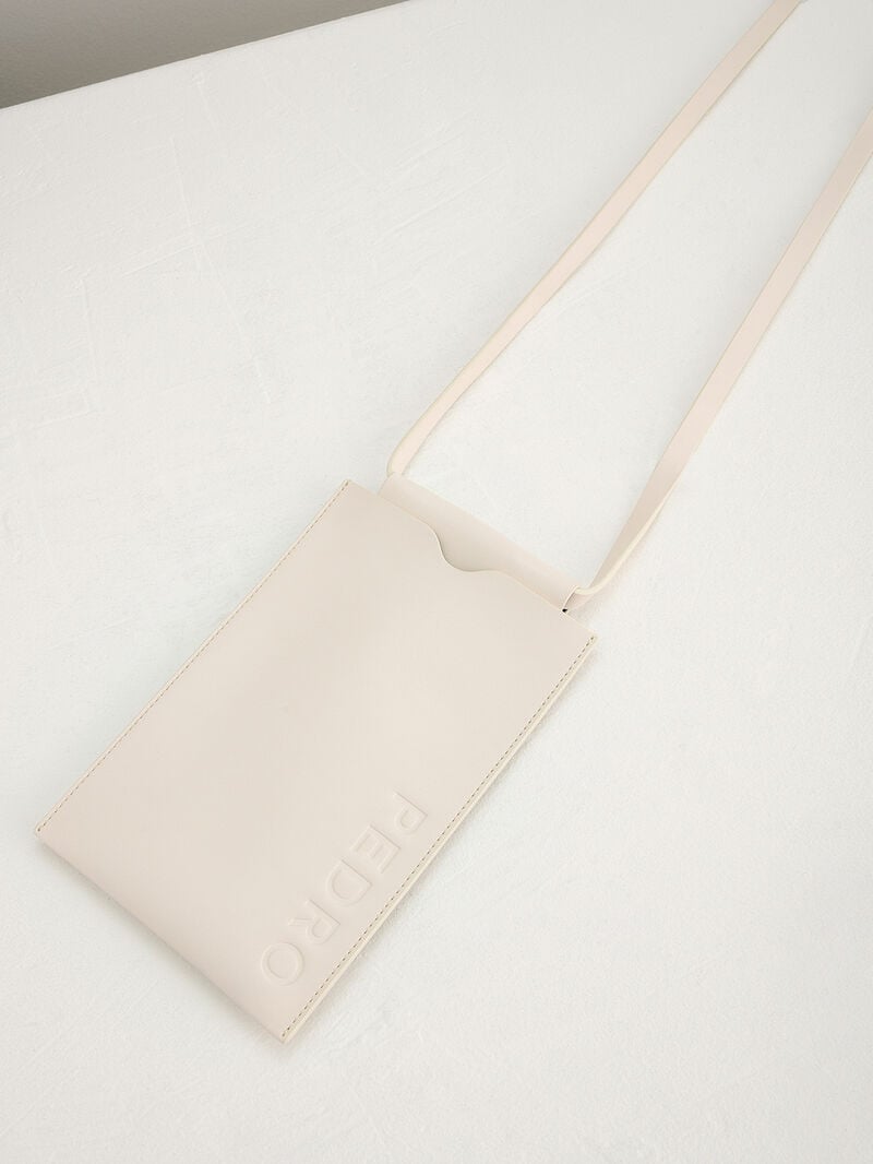 Pedro Trip Phone Pouch with Lanyard Men Tech Accessories Beige | Q9Q-898