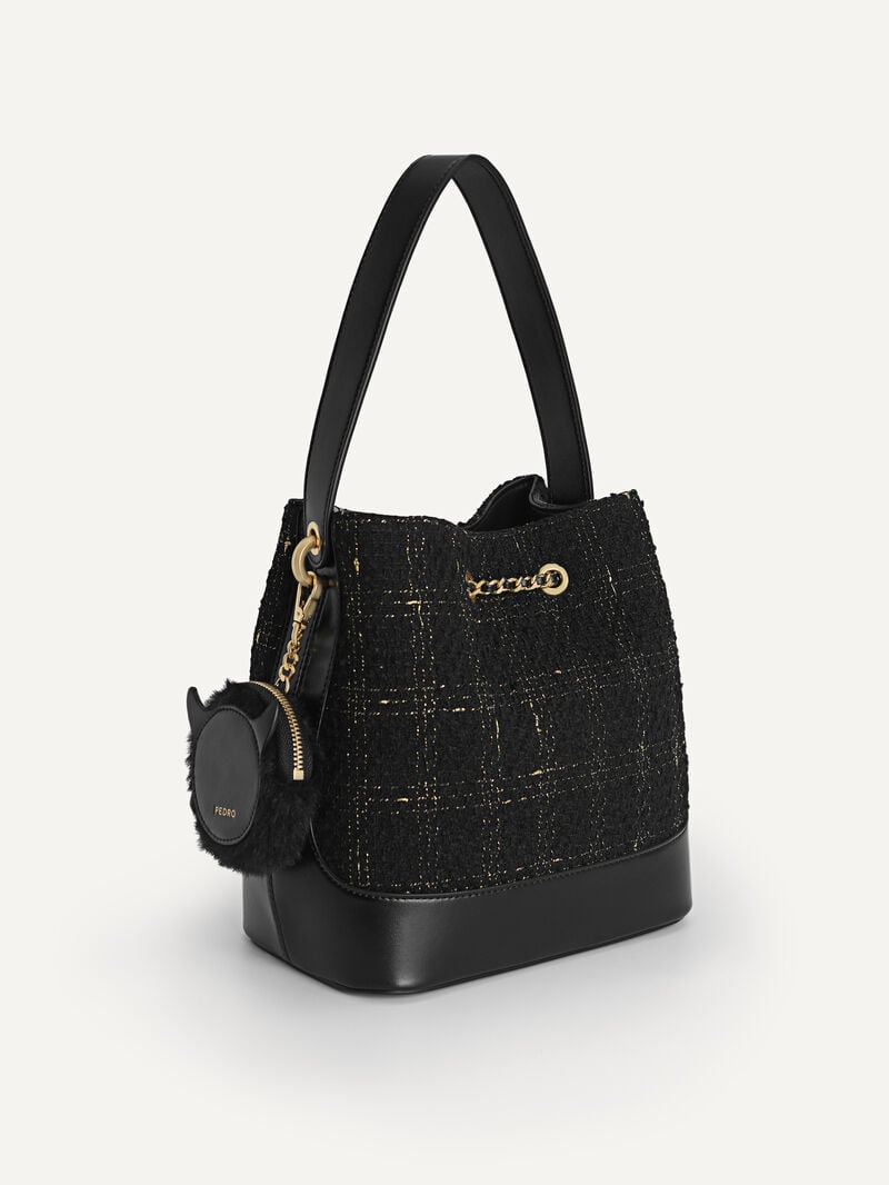 Pedro Tweed Bags Women Bucket Bags Black | Q9Q-1971