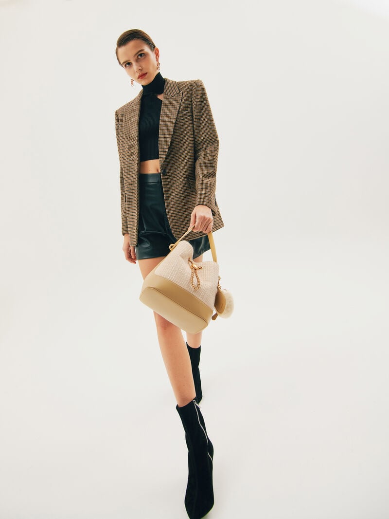 Pedro Tweed Bags Women Bucket Bags Sand | Q9Q-1972
