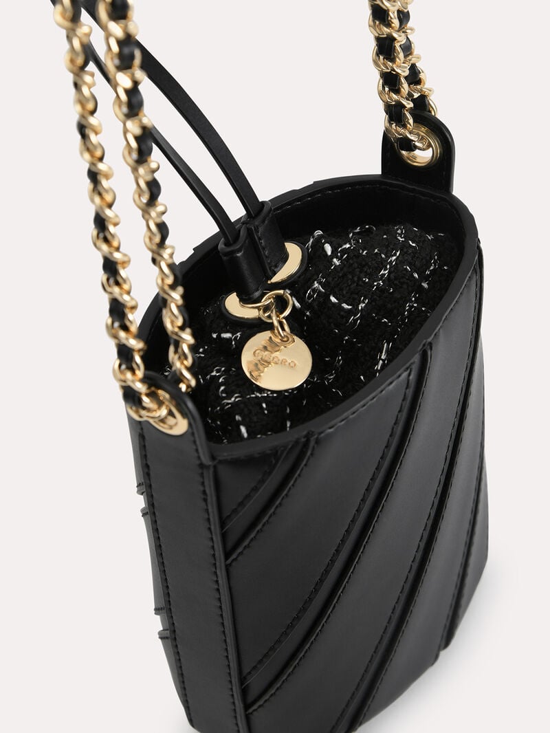 Pedro Tweed Drawstring Bags Women Bucket Bags Black | Q9Q-1965