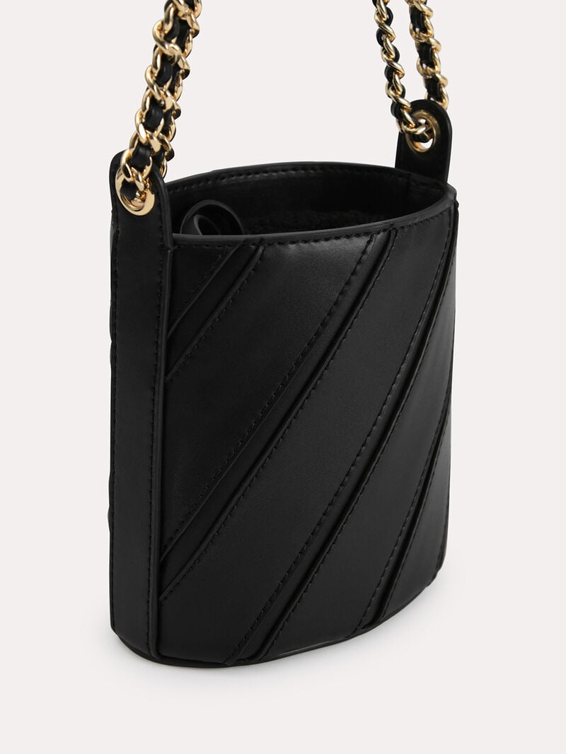 Pedro Tweed Drawstring Bags Women Bucket Bags Black | Q9Q-1965