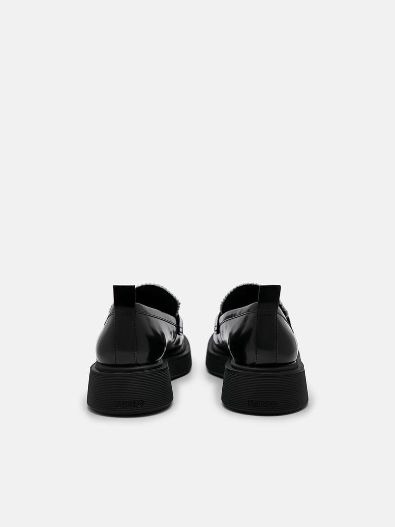 Pedro Wanda Leather Loafers Women Flats Black2 | Q9Q-1514