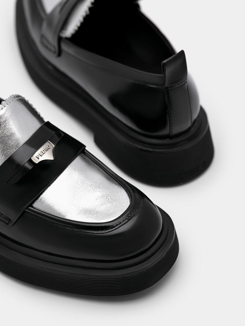 Pedro Wanda Leather Loafers Women Flats Black2 | Q9Q-1514