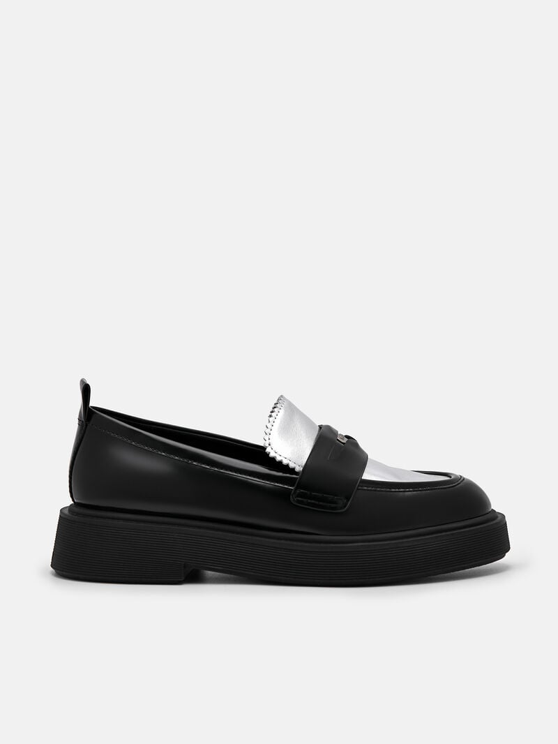 Pedro Wanda Leather Loafers Women Flats Black2 | Q9Q-1514
