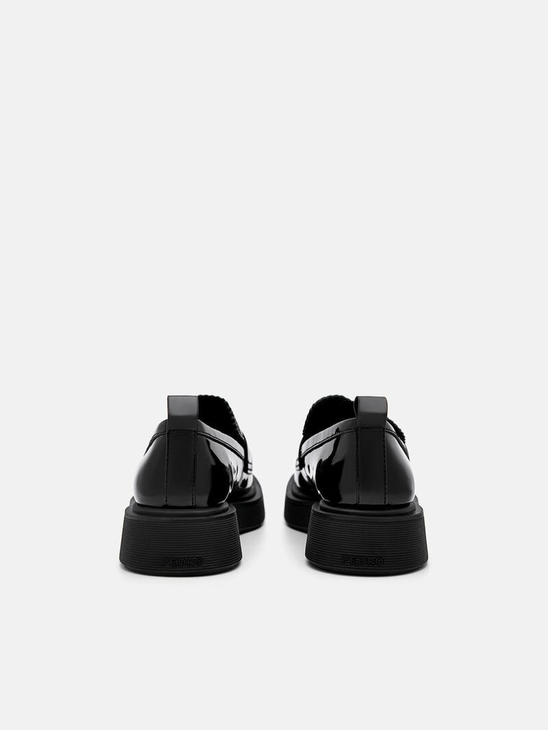 Pedro Wanda Leather Loafers Women Flats Black | Q9Q-1513