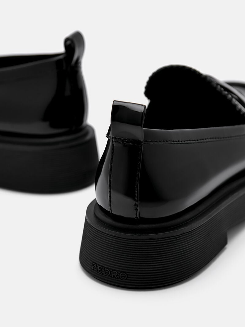 Pedro Wanda Leather Loafers Women Flats Black | Q9Q-1513