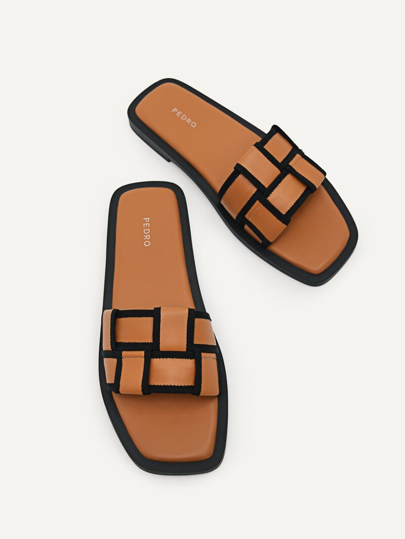 Pedro Woven Sandals Women Flats Camel | Q9Q-1512