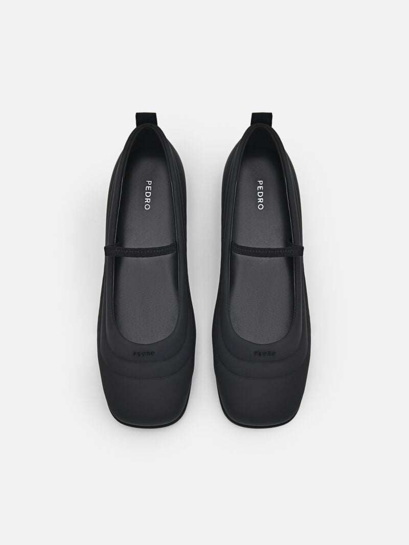 Pedro Yara Leather Mary Janes Women Flats Black | Q9Q-1507