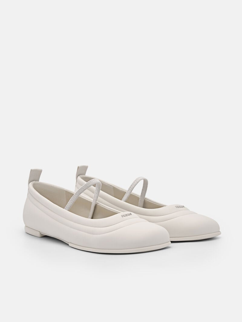 Pedro Yara Leather Mary Janes Women Flats Beige | Q9Q-1506
