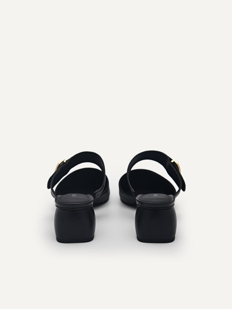 Pedro Yasmin Leather Women Mules Black | Q9Q-1960