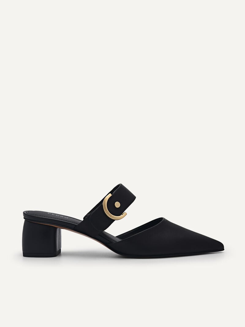Pedro Yasmin Leather Women Mules Black | Q9Q-1960