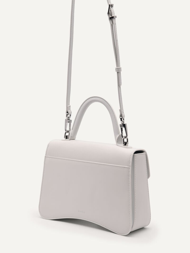 Pedro Zenith Leather Handbag Women Top Handle Bags White | Q9Q-1034