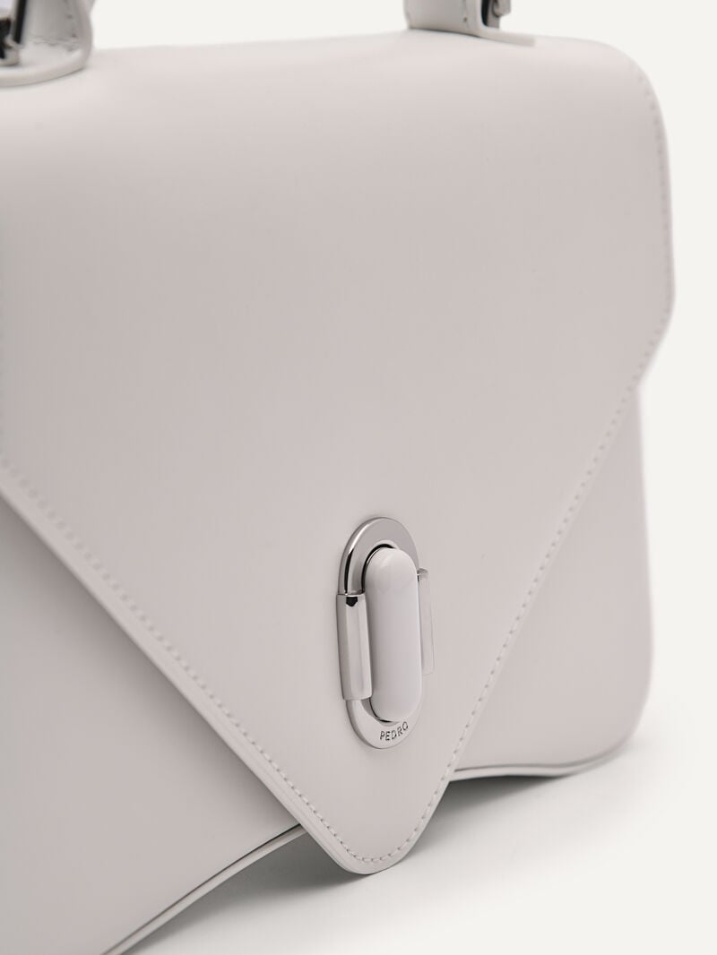 Pedro Zenith Leather Handbag Women Top Handle Bags White | Q9Q-1034